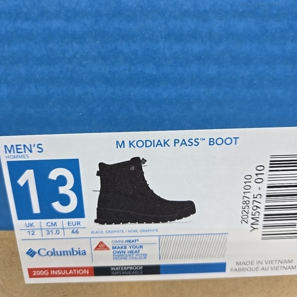New Columbia Kodiak Pass Men\'s Waterproof Omni Heat Boots Shoes Size 13 main image 8